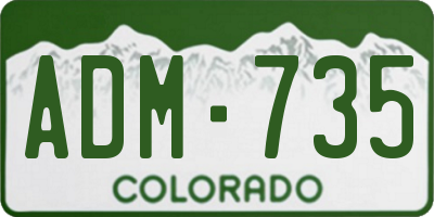 CO license plate ADM735