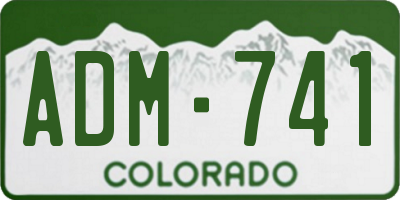 CO license plate ADM741