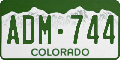 CO license plate ADM744