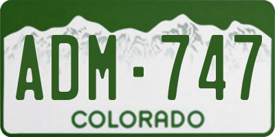 CO license plate ADM747