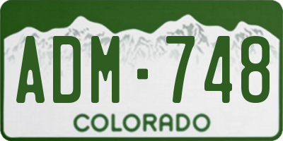 CO license plate ADM748