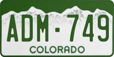 CO license plate ADM749