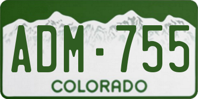 CO license plate ADM755