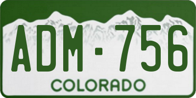 CO license plate ADM756