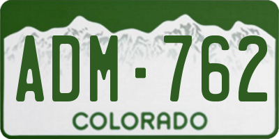 CO license plate ADM762