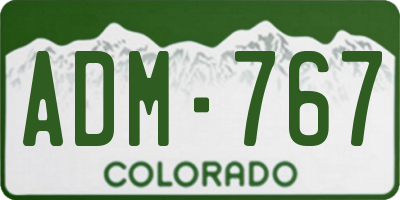 CO license plate ADM767