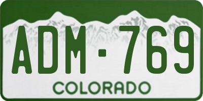 CO license plate ADM769