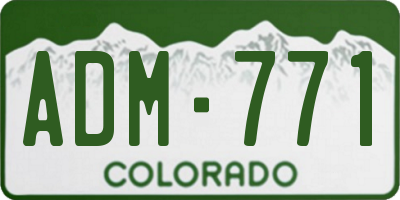 CO license plate ADM771