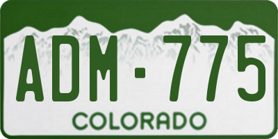 CO license plate ADM775