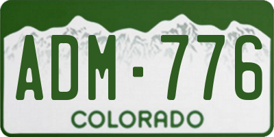 CO license plate ADM776