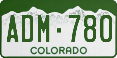 CO license plate ADM780