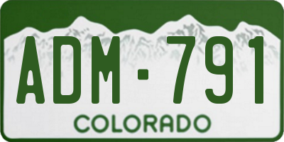 CO license plate ADM791