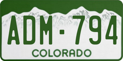 CO license plate ADM794