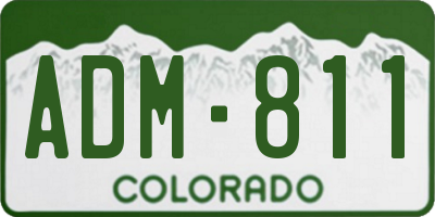 CO license plate ADM811
