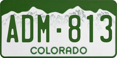 CO license plate ADM813