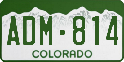 CO license plate ADM814