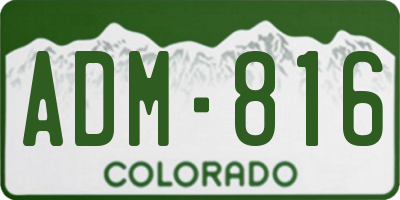 CO license plate ADM816