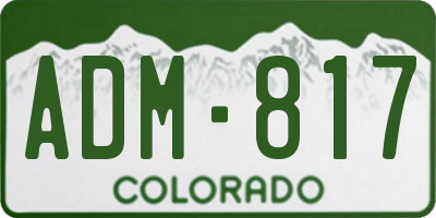 CO license plate ADM817