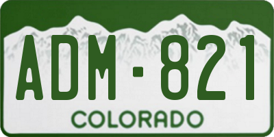 CO license plate ADM821