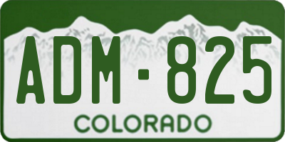 CO license plate ADM825