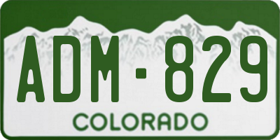 CO license plate ADM829