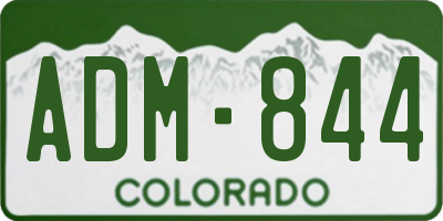 CO license plate ADM844