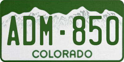 CO license plate ADM850