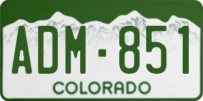 CO license plate ADM851