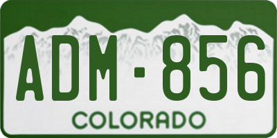 CO license plate ADM856