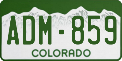 CO license plate ADM859