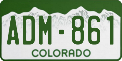CO license plate ADM861