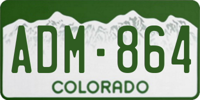 CO license plate ADM864