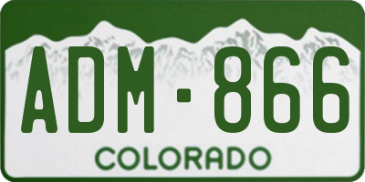 CO license plate ADM866