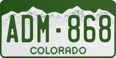 CO license plate ADM868