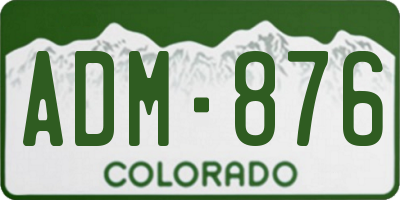 CO license plate ADM876