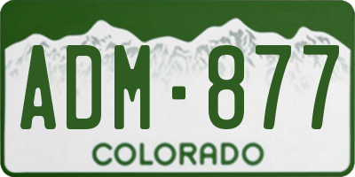 CO license plate ADM877