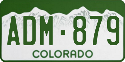 CO license plate ADM879