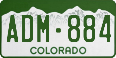 CO license plate ADM884