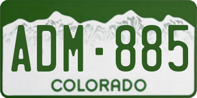 CO license plate ADM885