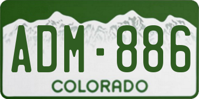 CO license plate ADM886