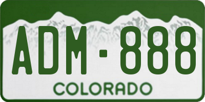 CO license plate ADM888