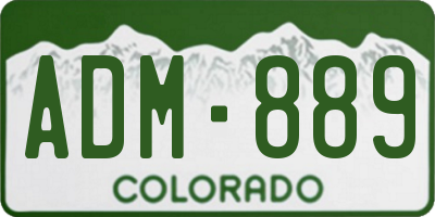 CO license plate ADM889