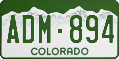 CO license plate ADM894