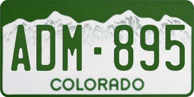 CO license plate ADM895