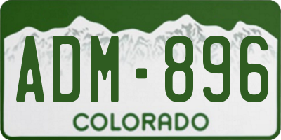 CO license plate ADM896