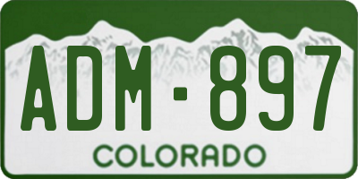 CO license plate ADM897