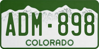 CO license plate ADM898