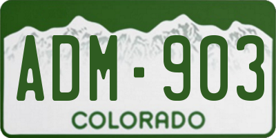 CO license plate ADM903