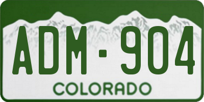 CO license plate ADM904