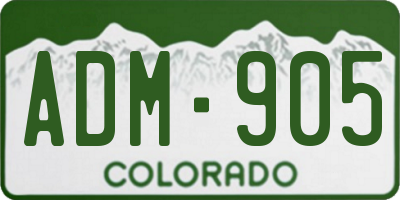 CO license plate ADM905